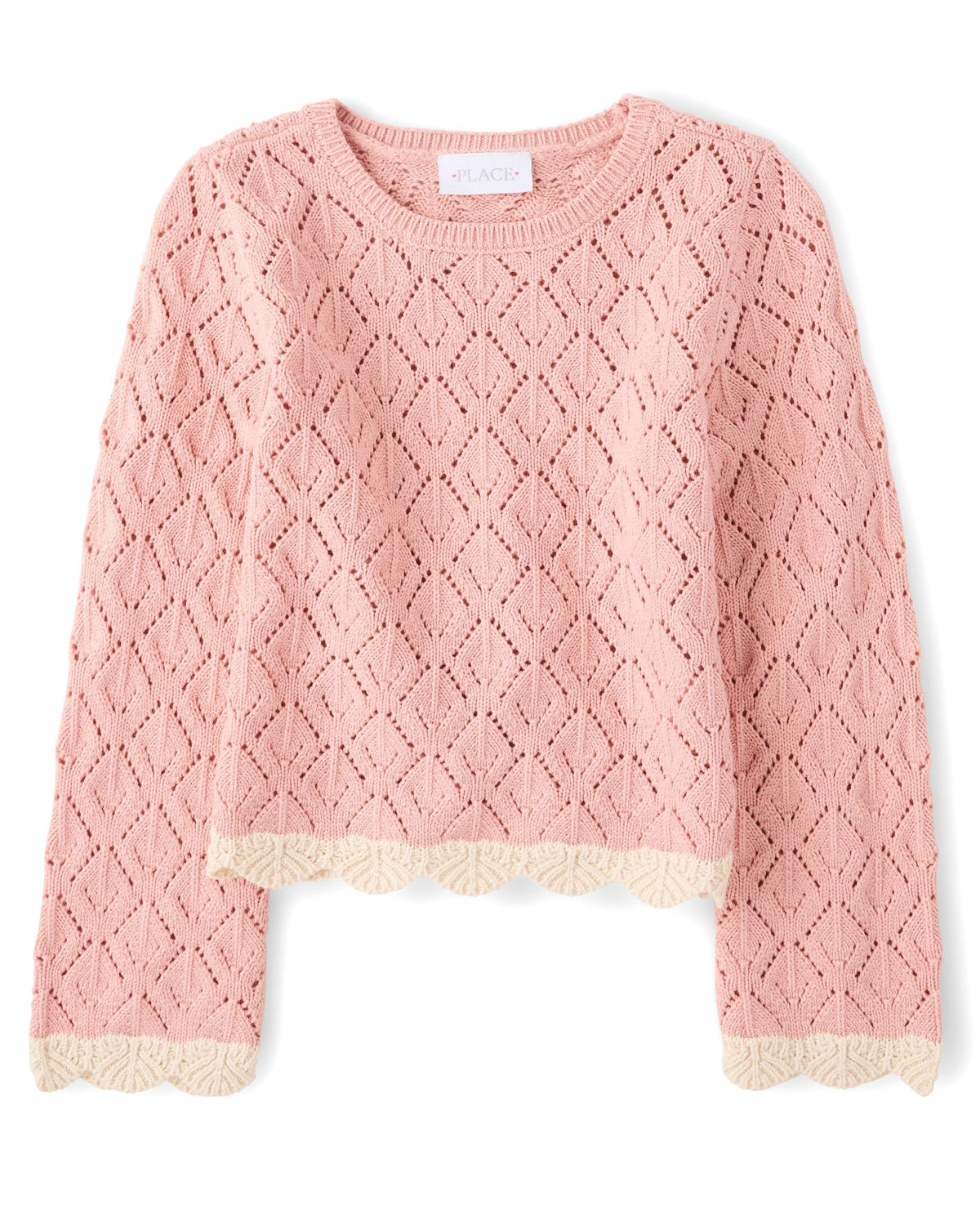 The Children's Place Girls' Long Sleeve Crew Neck Pullover Sweater