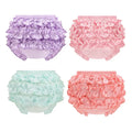 4-Pack Ruffle Cotton Girls Bloomers Solid Baby Girls Undies Toddler Cute Underwear Soft Diaper Cover for Kids Fashion Briefs Panties Clothing