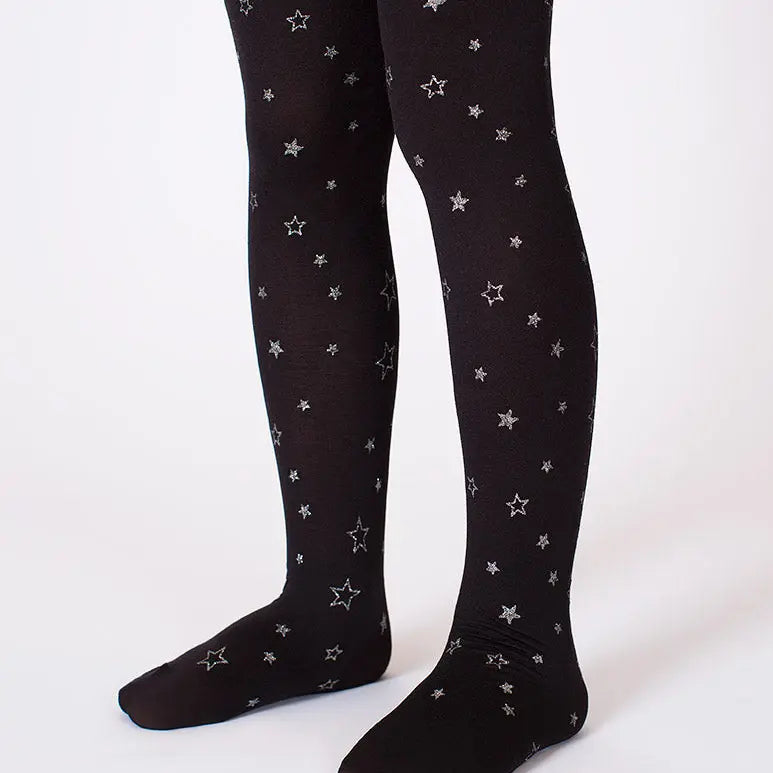 Black Mix Stars Kids Tights
