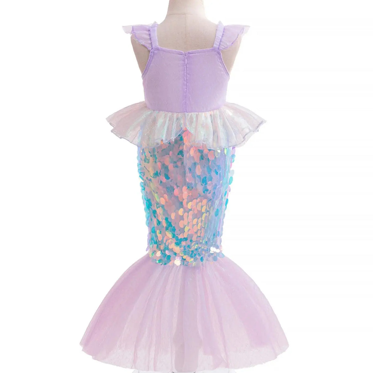 Children's Mermaid Princess Dress Roleplay Gown for Girls Ruffled Mermaid Costume Party Wear