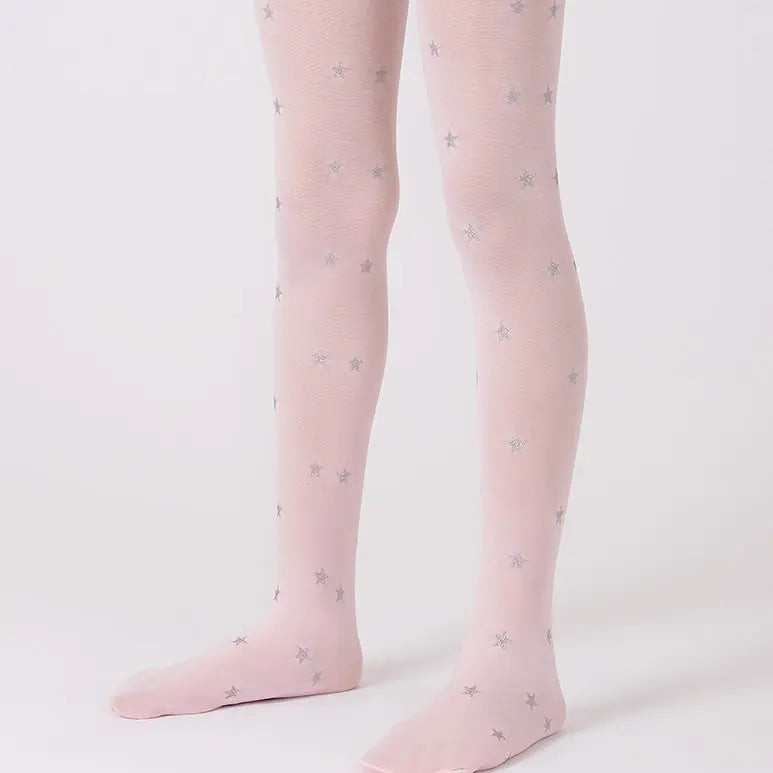 Pink Stars Kids Tights