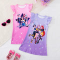 Kpop  2-Piece Cute RuffleSleeve Nightgowns,Girls Nova Beat Cartoon Pajama Set,Soft Cotton Kids Sleepwear，Spring Summer Girls' Sleeveless Casual Dress Set, Cute Cartoon Pattern, Comfortable Soft Fabric, Perfect for Daily Wear